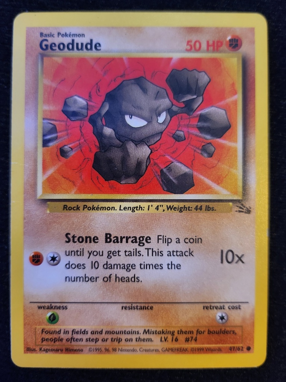 Geodude (47/62) - Pokémon Trading Card Game - Fossil (1999)